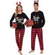 thumbnail image 3 of Jngle-Pijama navideño a juego para pareja, Conjunto de pijama negro con tetas y oropel, bolas y oropel, 3 of 4