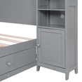 thumbnail image 6 of Full Size Platform Bed with 4 Storage Drawers and Bookcase Headboard, Wood Full Bed with All-in-One Cabinet and Shelf, Full Storage Bed Frame for Bedroom, Gray, 6 of 7