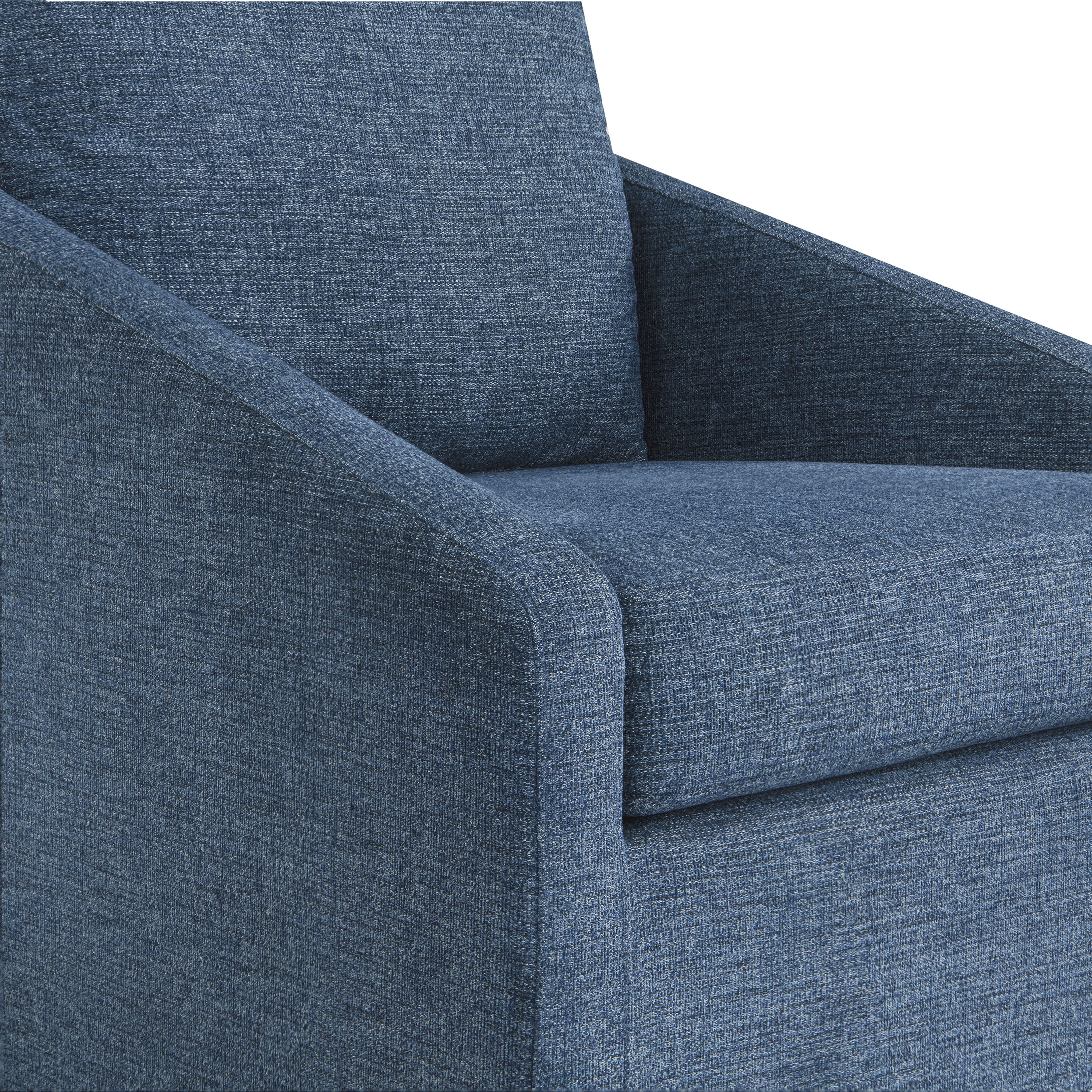 Studio Living Harvard Modern Swivel Accent Chair, Blue Chenille Fabric