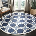 thumbnail image 2 of SAFAVIEH Cambridge Lincoln Geometric Wool Area Rug, Blue/Ivory, 6' x 6' Square, 2 of 10
