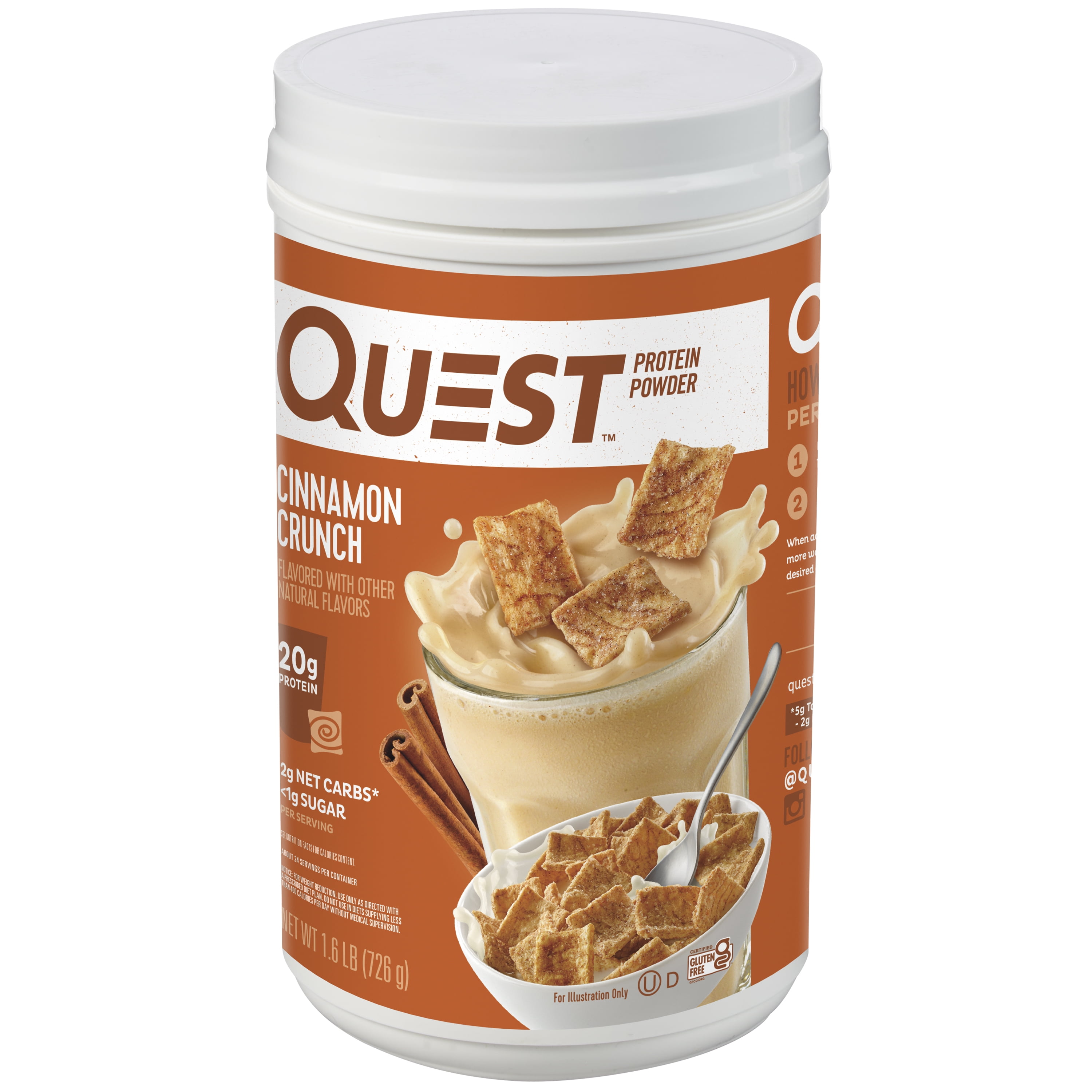 Quest Protein Powder, Cinnamon Crunch, 20g Protein, 1.6 lb., 25.6 oz