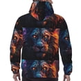 thumbnail image 3 of Bingfone Forest Cool Lion Men's Drawstring Hoodie Long Sleeve Pocket Sweatshirts-Large, 3 of 6
