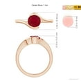 thumbnail image 5 of ANGARA Natural Semi Bezel-Set Solitaire Round 1.2 ct Ruby Bypass Ring in 14K Rose Gold for Women (Size-6.5mm) | July Birthstone Jewelry for Her, 5 of 10
