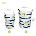 thumbnail image 3 of Balery Daisy Striped Nautical Cesta de ropa redonda con asas, impermeable, independiente, para ropa, juguetes, dormitorio y familia-Small, 3 of 6