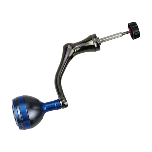 QualitChoice Poignée de Moulinet de Pêche Pièce de Rechange avec Bouton Marron Poignée Crank Ronde Métal Bleu m