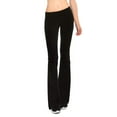 thumbnail image 2 of DailyWear Womens Stretchy Cotton Blend Yoga Pants Leggings Various Styles Boot Cut Black, Large, 2 of 4