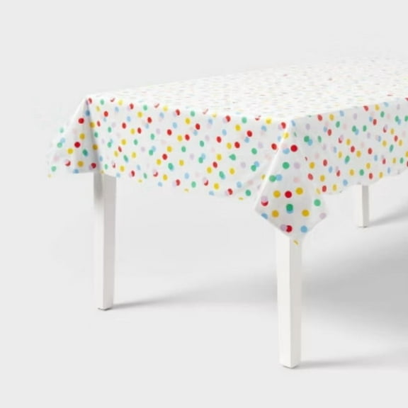 Happy Collection Confetti Dot Rectangular Table Cover - Spritz