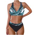 thumbnail image 2 of Jjayotai No Boundaries Womens High Waisted Bikini, Push Up Vintage Swimsuits, Halter Top Tummy Control Ruched Bottom, Two Piece Bathing Suits, Swimwear for Women 2025 Navy~ XXXXXL, 2 of 6