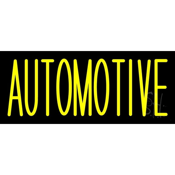Automotive LED Neon Sign 10 x 24 - inches, Clear Edge Cut Acrylic Backing, with Dimmer - Bright and Premium built indoor LED Neon Sign for automotive store, and mall.