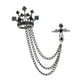 thumbnail image 4 of Broche de corona jinwen para hombre joyería de camisas negro con cadenas colgantes, 4 of 8