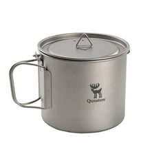 Qunature Titanium 1100ml Cup with Folding Handles CUP Outdoor Camping Hiking Mug