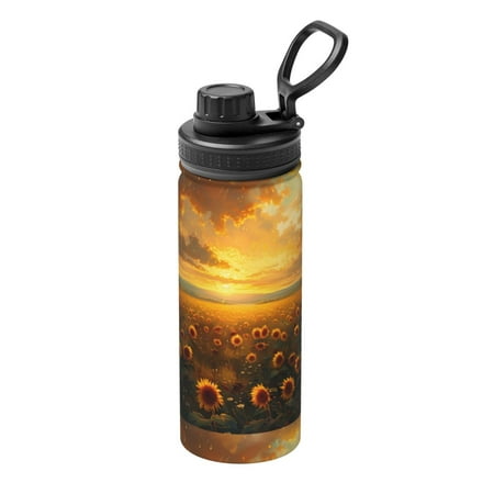 

Ocsxa Sunflower Sunset Rainfall Print 18oz Stainless Steel Water Bottle Unisex Water Bottle Insulated Sports Water Cup Flask for Cold Water Drinks/Sports/Travel/Car/School