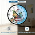 thumbnail image 5 of Voice Activated Clock with Glow Light 12 Inch Large Silent Wall Clock Battery Operated for Home Decor Santa Claus Holding Gifts, 5 of 8