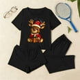 thumbnail image 2 of Dianli Gifts 3 Piece Pajama Set Loungewear Women's Short Sleeve Top Shorts And Pants Set Comfortable Cotton Blend Soft Breathable Casual Homewear Sleepwear Gift Set, 2 of 9