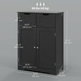 thumbnail image 3 of kleankin Freestanding Bathroom Cabinet with 2 Drawers and Adjustable Shelf, 3 of 10