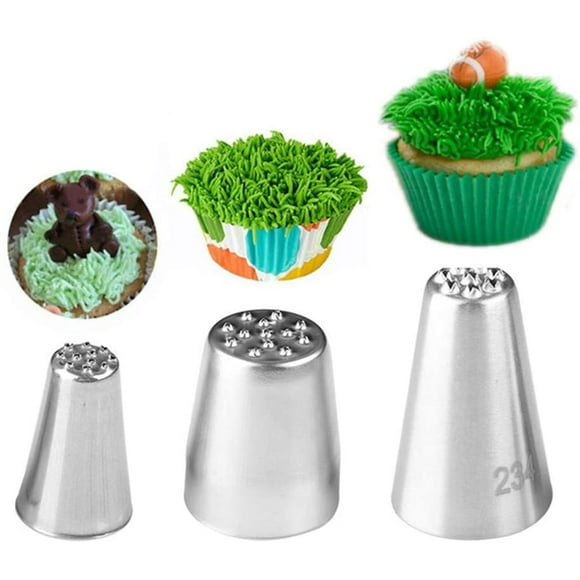Icing Piping Tip Set,3 Large Decorating Tips Stainless Steel,DIY Cream Rose Flower Piping Tips