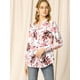 thumbnail image 3 of INSPIRE CHIC Blusa con botones de manga larga con cuello en V y blusas sueltas florales de gasa para mujer Blanco XS, 3 of 6