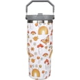 thumbnail image 1 of Gobelet Champignon 30 oz avec Poignée et Paille Rabattable, Bouteille de Voyage Isolée en Acier Inoxydable à Double Paroi avec Couvercle à Poignée Supérieure, Gobelet Anti-Déversement avec Paille et Poignée pour Hommes Femmes, 1 of 6