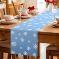 thumbnail image 5 of Christmas Sky Blue Table Runner 90 Inches Long Farmhouse Dress Scarves, Xmas Snowflakes Winter Minimalist Dining Tablerunner for Coffee Table/Kitchen Island/Party Décor, 13" x 90", 5 of 8