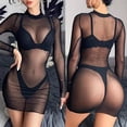thumbnail image 2 of Ropa interior sexy bikini manga larga perspectiva sexy traje de baño mujer comercio exterior talla grande verano, 2 of 6