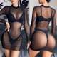thumbnail image 4 of Ropa interior sexy bikini manga larga perspectiva sexy traje de baño mujer comercio exterior talla grande verano, 4 of 6