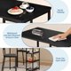 thumbnail image 5 of Juego de Comedor de 3 Piezas para Cocina - Mesa con Estantes de Almacenamiento y 2 Sillas Tapizadas en PU - Estructura de Hierro Negro y Tablero con Veta Negra para Apartamentos y Espacios Compactos, 5 of 8