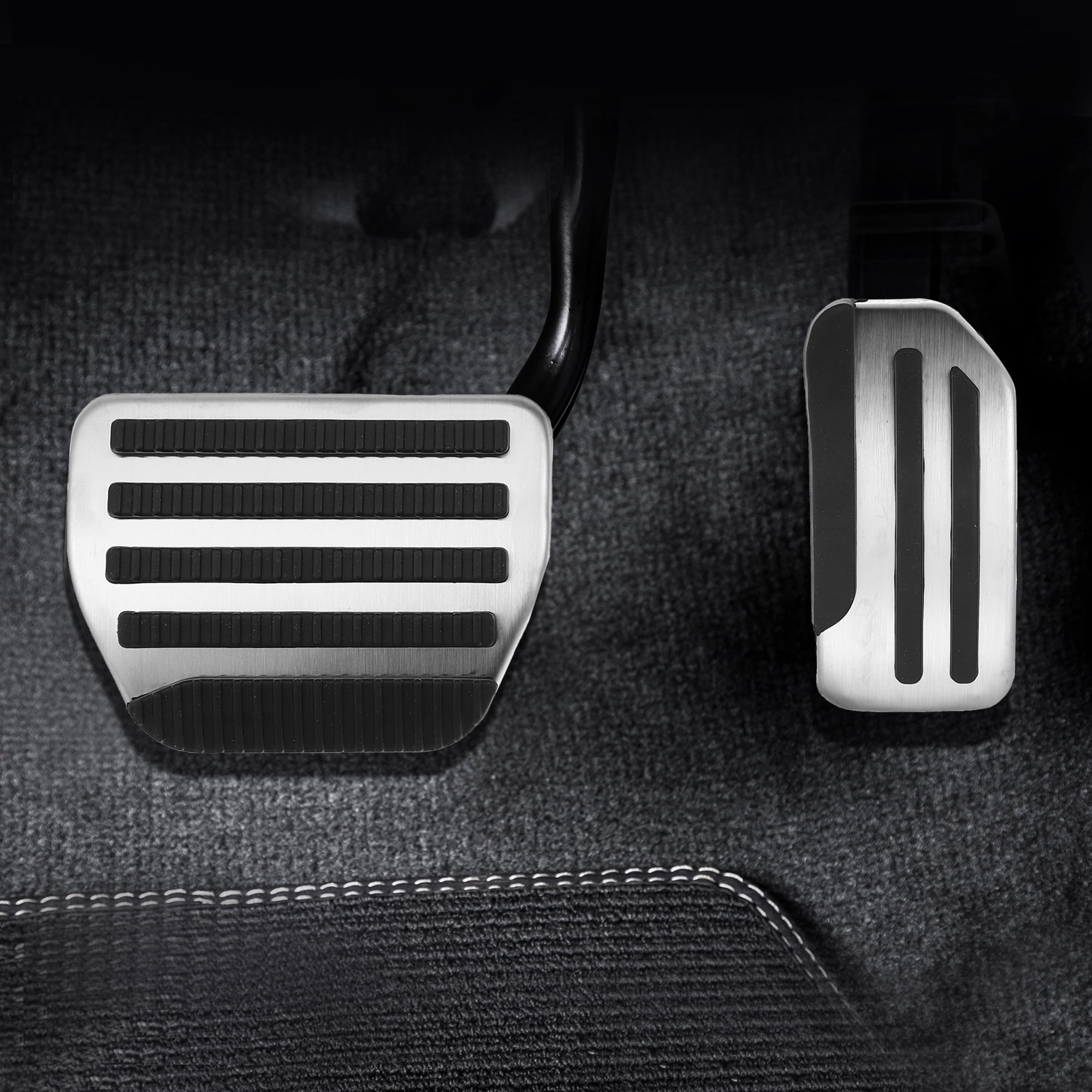 Unique Bargains Brake and Gas Pedal Covers Anti-Slip No Drilling Aluminum Alloy Pads
