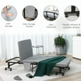 thumbnail image 6 of HOMCOM Rollaway Bed, Folding Bed with 3.25" Mattress, Portable Foldable Guest Bed with Adjustable Backrest, and Metal Frame on Wheels, Light Grey, 6 of 9
