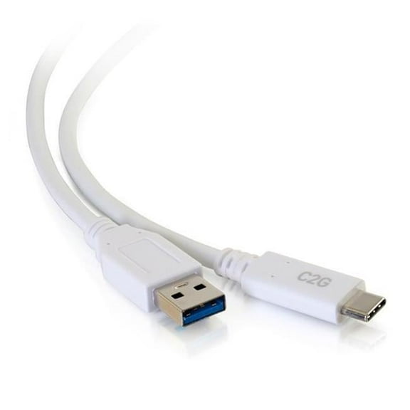 6 ft. USB 3.0 Type C to USB A - USB Cable, White M-M
