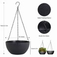 thumbnail image 6 of 2Pcs Large Hanging Planter Plant Pots for Outdoor Indoor Plants with Drainage Holes and Chain, Round Hanging Flower Pots, 6 of 6