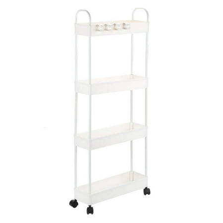 Necvior Rolling Storage Cart 3/4 Tier Mobile Shelving Unit Organizer Bathroom Carts with Handle for Kitchen Laundry Room