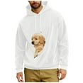 thumbnail image 2 of Dolkfu Corduroy Hoodies Men Pullover Pet Carrier Sweatshirts Loose Kanga Pocket Hooded Men Long Sleeve Shirt M, 2 of 8