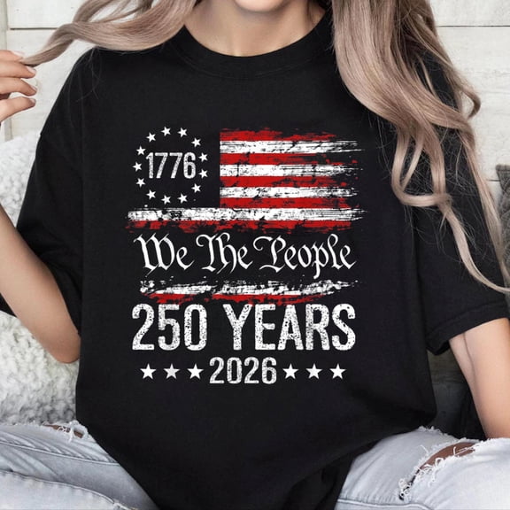 100% Cotton Unisex 250 Anniversary USA 250th American Flag Patriotic 250 Years T-Shirt