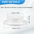 thumbnail image 2 of Uxcell 6 to 4 Inch Duct Reducer, 1Pcs ABS Air Duct Adapter HAVC Pipe Connector Dryer Vent Adapter Increaser Reducer for Inline Ventilation System, White (150mm to 100mm), 2 of 7