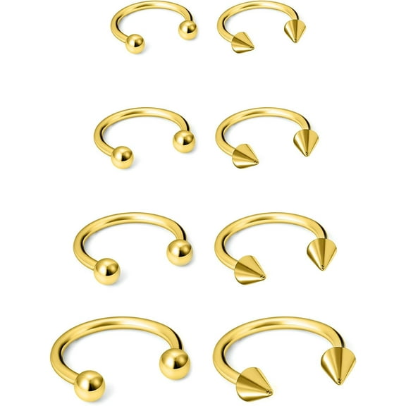 Horseshoe Nose Rings Surgical Steel 16G Nose Hoop Tragus Cartiage Earring Septum Jewelry Lip Rings Rook Conch Piercing Jewelry 6Mm 8Mm 10Mm 12Mm Silver Nose Piercing Hoops