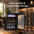 thumbnail image 6 of Auseo 150 Can Beverage Refrigerator Cooler,Drink Fridge with Black Glass Door, Touch Lock & Adjustable Shelf Wine Cooler for Home/Office/Bar, 6 of 12