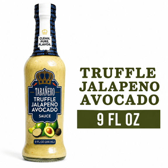 Tabanero Truffle Jalapeño Avocado Sauce, Creamy, Mild Heat, 9 oz