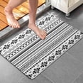 thumbnail image 2 of Black Geometric Border Pattern Bathroom Rugs Mat,Non Slip Microfiber Bathroom Rug,Rubber Backing,Soft Bathroom Mats for Bathroom Floor,Tub and Shower,20x32in(50x80cm), 2 of 2