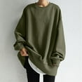 thumbnail image 5 of Green Sweaters for Womens Oversized Sweatshirts Long Sleeve Crewneck Loose Fit Casual Solid Pullover Tops Womens Fall Fashion 2025, 5 of 6
