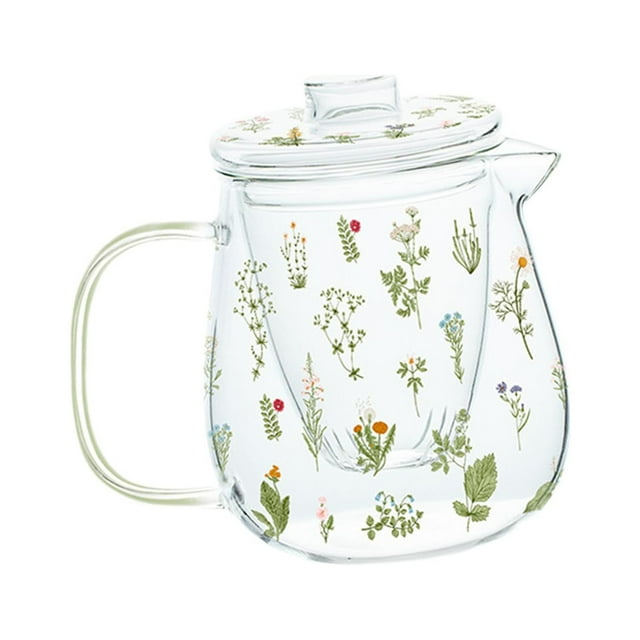 Glass Teapot Hand Blowing Durable Tea Blooming Teapot for Home Anniversary Gift Large