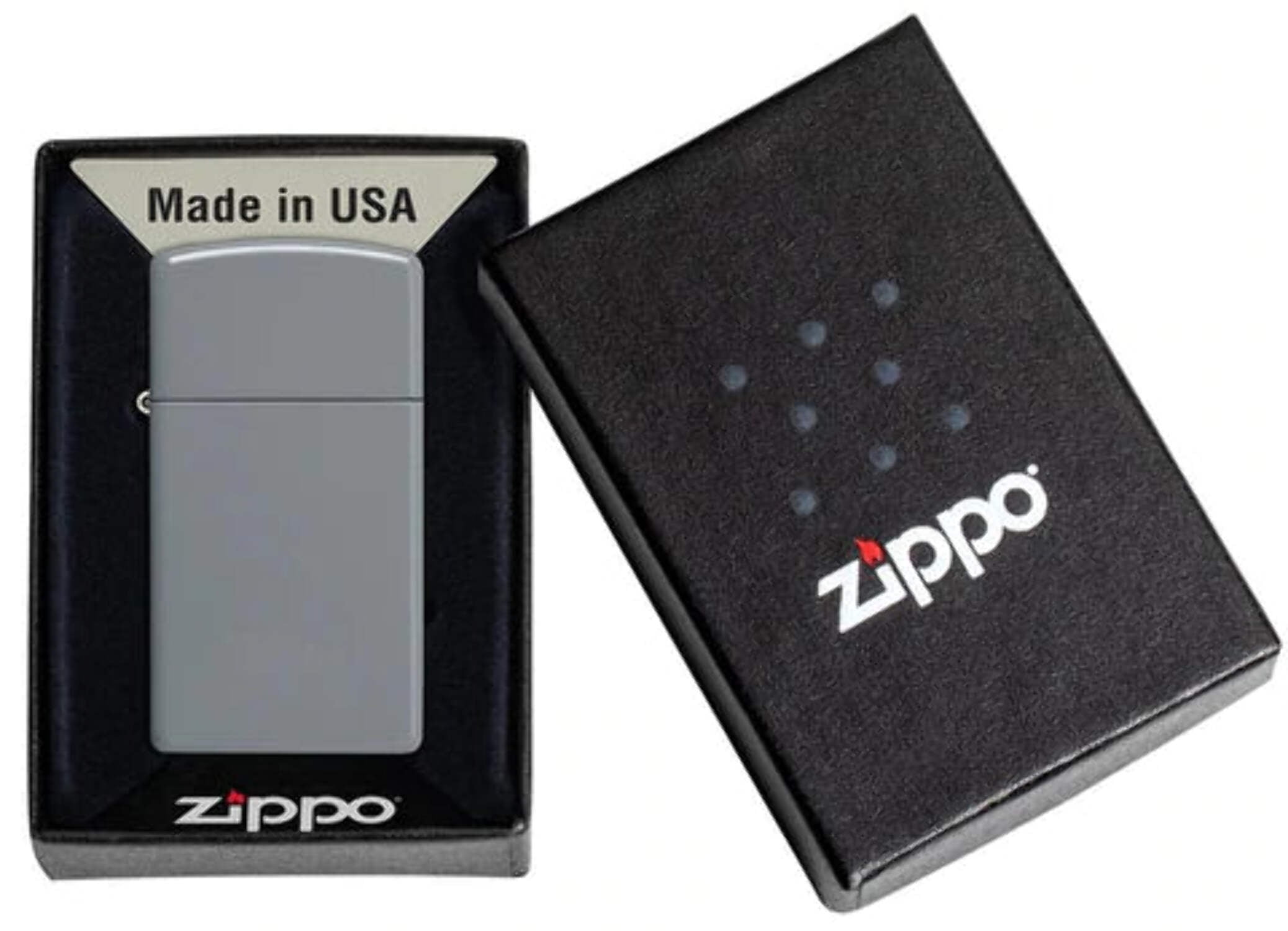 Zippo Slim Flat Grey Pocket Lighter