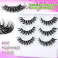 thumbnail image 5 of Lashes Natural Look Wispy Fasle Eyelashes 12mm Short Faux Mink Eyelashes Cat Eye Natural Strip Lashes Pack  16 Pairs, 5 of 15