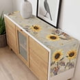thumbnail image 4 of Yellow Sunflowers Table Runner - 72 Inch Long, Kitchen Dining Table Runner Dresser Scarves, Retro Floral Leaves Butterfly Plants Khaki Farmhouse Decor for Coffee Tables Wedding Party Banquet, 4 of 8
