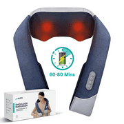 Naipo Cordless Rechargeable Back Massager Shiatsu Neck Shoulder Massager with 6 Nodes Bidirectional Rotation and Optional Heat, Gift for Family and Friends Home Office Car Use