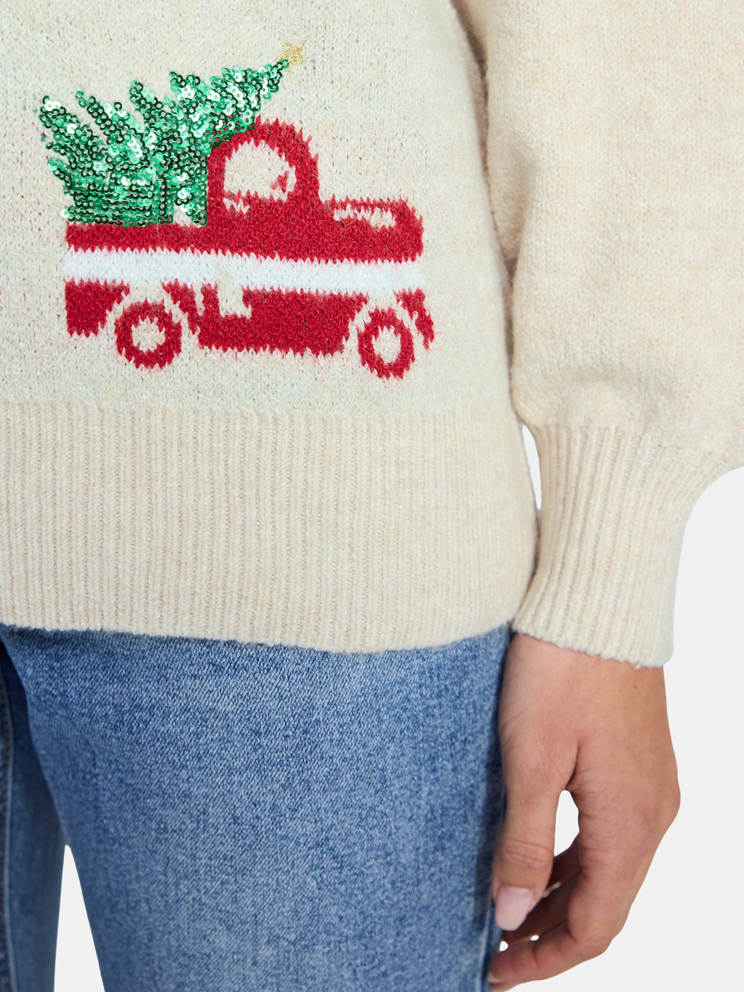 Holiday Time Women's and Women's Plus Pretty Christmas Sweater, Sizes XXS-3X