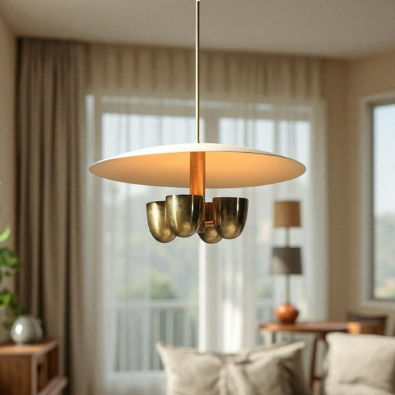 Antikaz 4-Light Mid-Century Modern 24-Inch Flush Mount Chandelier for Indoor