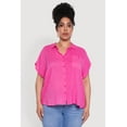 thumbnail image 2 of Womens Plus Size Button Front Shirt, 2 of 5