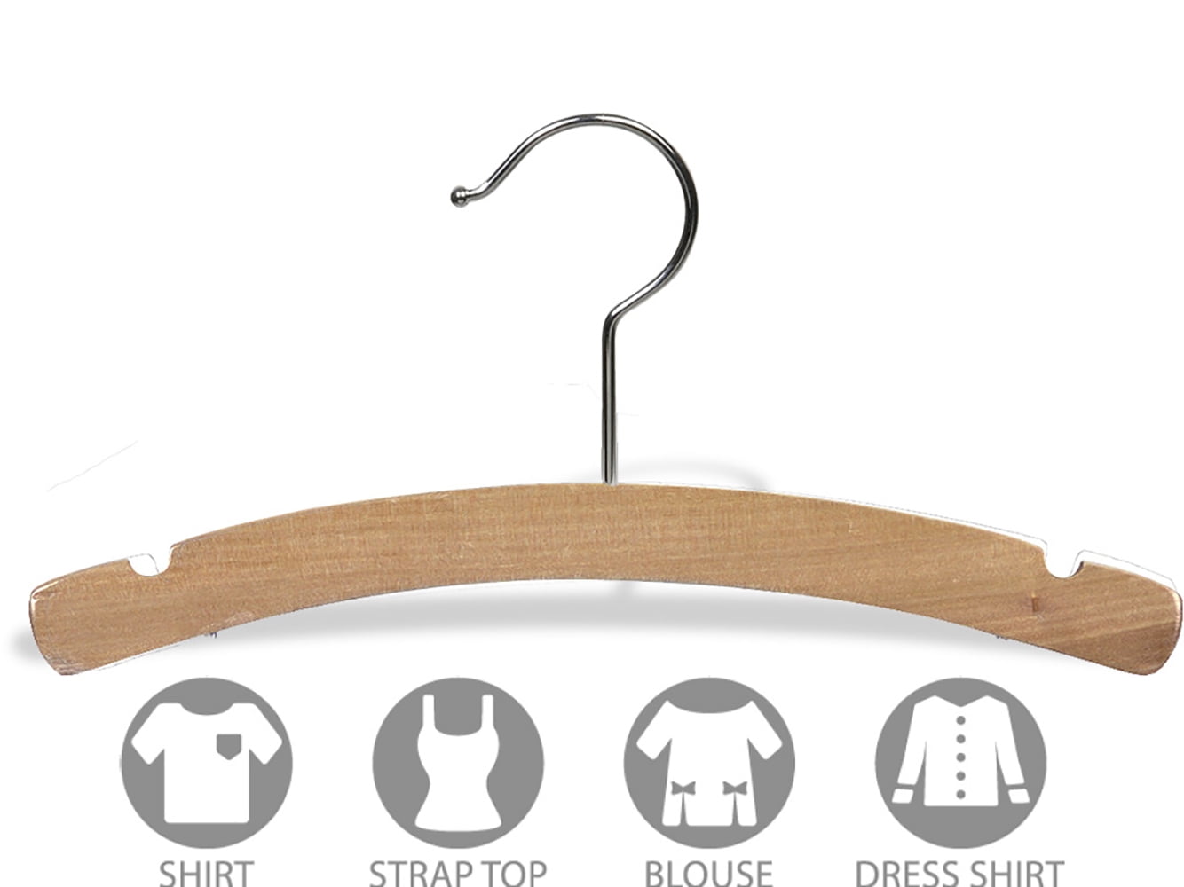  SONGMICS Kids Wooden Hangers 10 Pack, Solid Wood Baby Hangers,  Children's Coat Hangers with Pants Bar, Shoulder Notches, Swivel Hooks,  12.6 x 7.5 Inches, Natural and Silver UCRW006N10 : Home & Kitchen