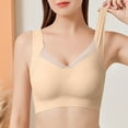 thumbnail image 2 of khonts,Women's Seamless Bras Sleep Leisure Sports Yoga Bra Padded Wireless Thin Soft Comfy Bralettes Beige XXXL, 2 of 9