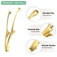thumbnail image 2 of Uxcell 5 Pcs Pinzas para BBQ Coreano y Japonés 10 pulgadas Acero Inoxidable 430 Parrilla de Cocina Autostable Dorado, 2 of 6